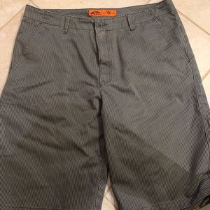 Vans gray with black shorts
